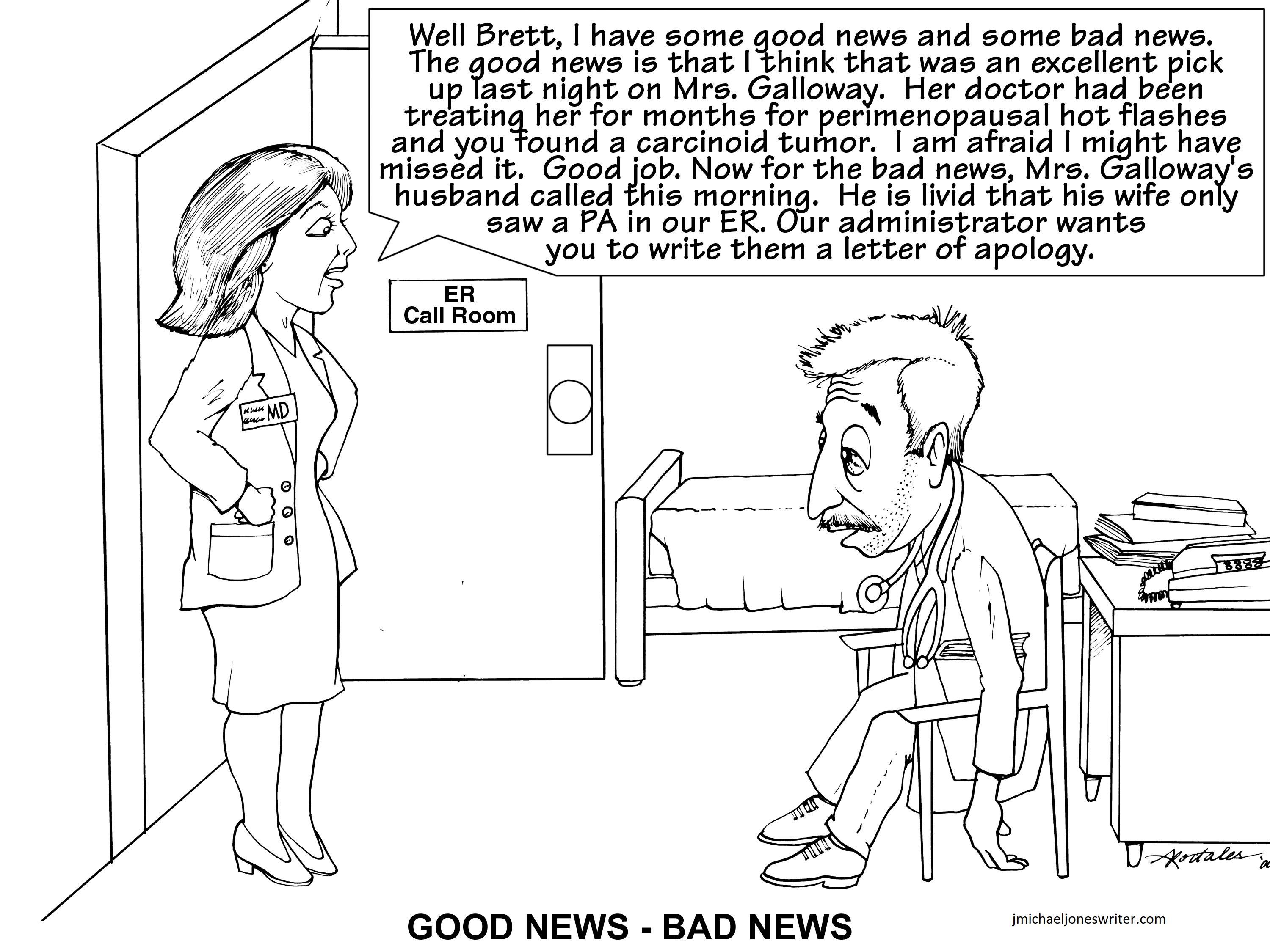 cartoon goodnews badnew with web address