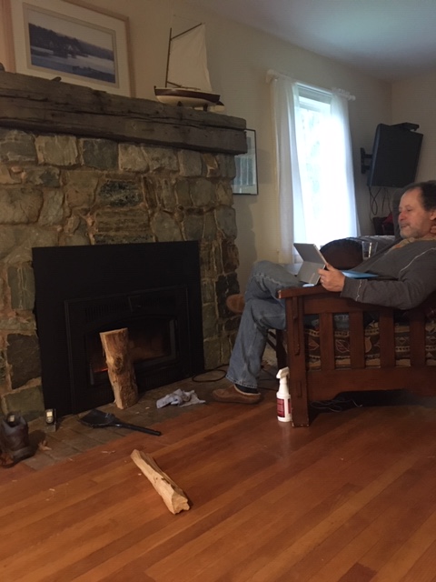 Mike in chair by the fire